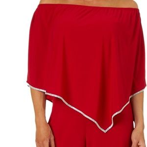 MSK Womens Solid Off The Shoulder Jumpsuit